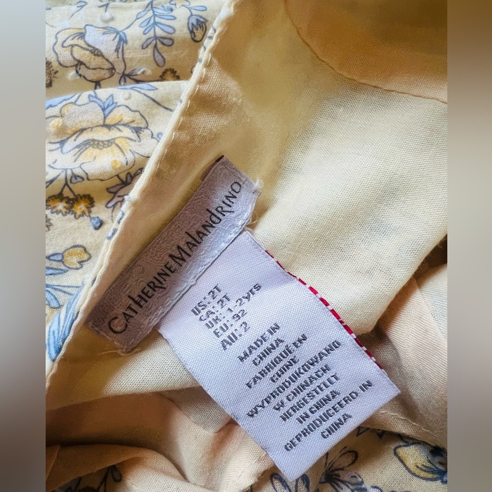 Catherine Malandrino yellow floral dress with matching hat size 2T - Picture 6 of 6